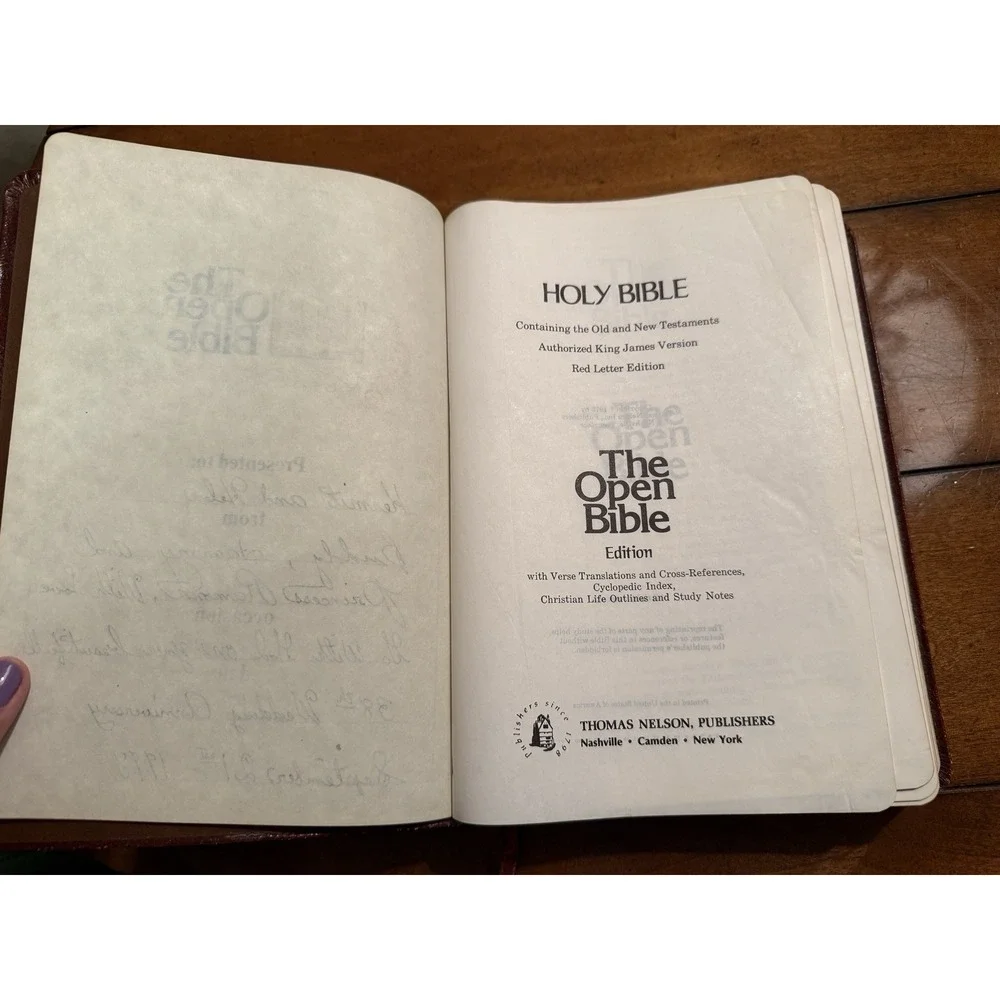 KJV Open Bible Edition Holy Bible Nelson - Genuine Leather 1975 ( 656BR )
